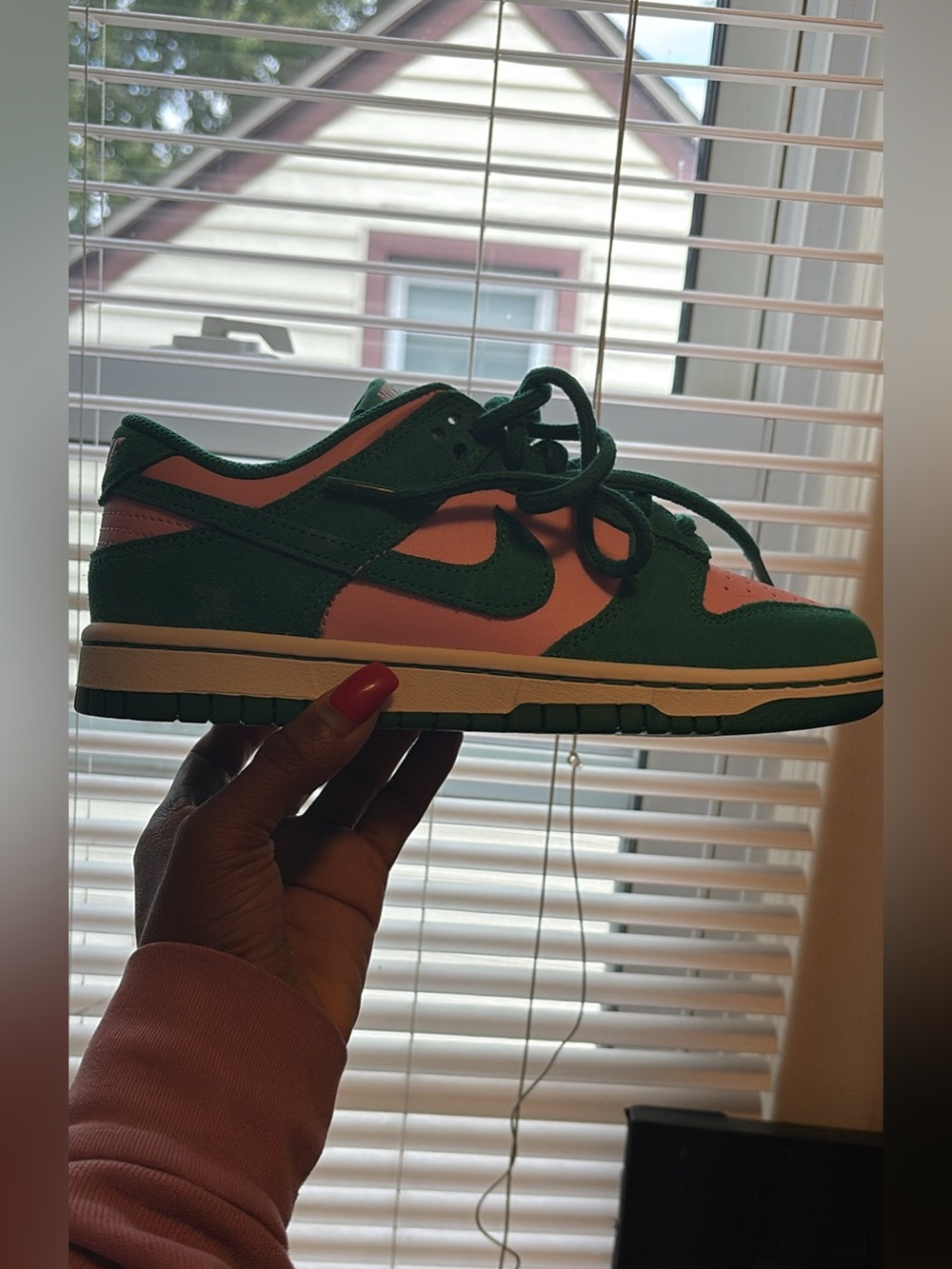 Nike Women’s Dunk Low — Green & Pink Casual Sneakers